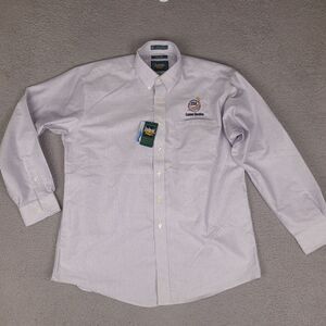 Vintage Dunbrooke Shirt Mens XL White Blue Striped‎ Distinctive Images Button Up